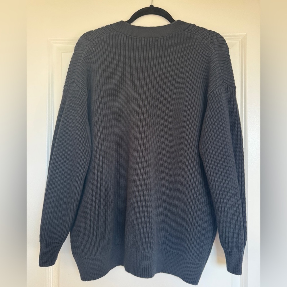 Like New Quince 100% Organic Cotton Oversized
Boyfriend Cardigan Black Medium - Picture 5 of 10